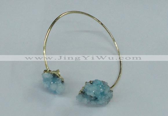 CGB786 13*18mm - 15*20mm nuggets druzy quartz gemstone bangles
