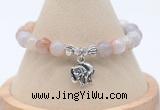 CGB7861 8mm colorful agate bead with luckly charm bracelets