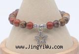 CGB7863 8mm red moss agate bead with luckly charm bracelets