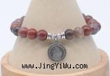 CGB7864 8mm Portuguese agate bead with luckly charm bracelets