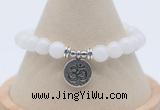 CGB7871 8mm white jade bead with luckly charm bracelets