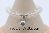 CGB7885 8mm white crystal bead with luckly charm bracelets