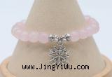 CGB7886 8mm rose quartz bead with luckly charm bracelets
