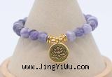 CGB7891 8mm dogtooth amethyst bead with luckly charm bracelets