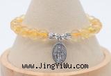 CGB7897 8mm citrine bead with luckly charm bracelets wholesale