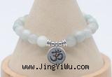 CGB7900 8mm aquamarine bead with luckly charm bracelets wholesale