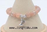 CGB7909 8mm moonstone bead with luckly charm bracelets wholesale
