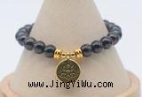 CGB7911 8mm garnet bead with luckly charm bracelets wholesale