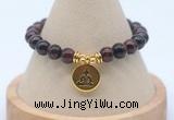 CGB7919 8mm red tiger eye bead with luckly charm bracelets