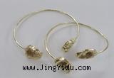 CGB805 13*18mm - 15*20mm oval plated druzy agate gemstone bangles