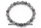 CGB8109 8mm labradorite, garnet & hematite power beads bracelet