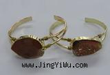 CGB812 25*30mm – 25*35mm freeform plated druzy agate bangles