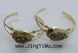 CGB814 25*30mm – 25*35mm freeform plated druzy agate bangles