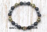 CGB8377 8mm unakite, black onyx & hematite energy bracelet