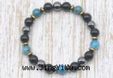 CGB8386 8mm apatite, black onyx & hematite energy bracelet