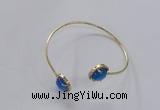 CGB852 10mm flat round agate gemstone bangles wholesale