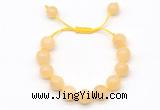 CGB8553 12mm round honey jade adjustable macrame bracelets