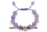 CGB8619 12mm round light amethyst adjustable macrame bracelets