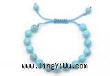 CGB8652 8mm,10mm round blue howlite adjustable macrame bracelets