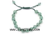CGB8656 8mm,10mm round green aventurine adjustable macrame bracelets