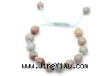 CGB8689 8mm,10mm round serpentine jasper adjustable macrame bracelets