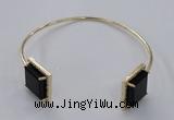 CGB869 15*15mm square agate gemstone bangles wholesale
