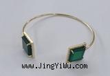 CGB870 15*15mm square agate gemstone bangles wholesale