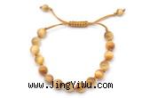 CGB8725 8mm,10mm round golden tiger eye adjustable macrame bracelets