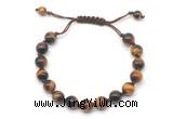 CGB8726 8mm,10mm round yellow tiger eye adjustable macrame bracelets