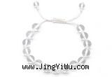 CGB8740 8mm,10mm round white crystal adjustable macrame bracelets