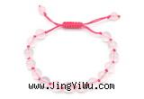 CGB8742 8mm,10mm round grade A rose quartz adjustable macrame bracelets