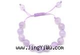 CGB8759 8mm,10mm round lavender amethyst adjustable macrame bracelets