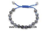 CGB8776 8mm,10mm round grade A labradorite adjustable macrame bracelets