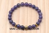 CGB8884 8mm, 10mm amethyst, drum & rondelle hematite beaded bracelets