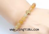 CGB8895 8mm, 10mm yellow aventurine & cross hematite power beads bracelets