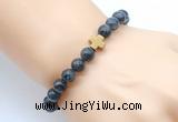 CGB8910 8mm, 10mm black labradorite & cross hematite power beads bracelets