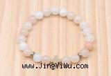 CGB8924 8mm, 10mm pink aventurine, cross & rondelle hematite beaded bracelets