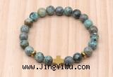 CGB8937 8mm, 10mm African turquoise, cross & rondelle hematite beaded bracelets