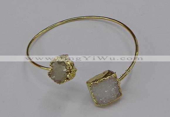 CGB895 12mm - 14*15mm freeform druzy agate gemstone bangles
