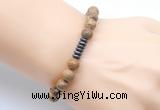 CGB8960 8mm, 10mm picture jasper & rondelle hematite beaded bracelets