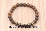 CGB8989 8mm, 10mm elephant skin jasper & drum hematite beaded bracelets