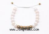CGB9060 8mm, 10mm tibetan agate & drum hematite adjustable bracelets