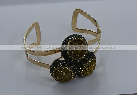 CGB907 20mm - 22mm coin druzy agate gemstone bangles wholesale