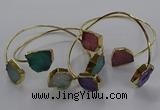 CGB925 13*18mm - 15*20mm freeform druzy agate gemstone bangles