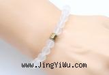 CGB9300 8mm, 10mm matte white crystal & drum hematite power beads bracelets