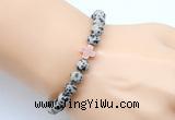CGB9367 8mm, 10mm dalmatian jasper & cross hematite power beads bracelets