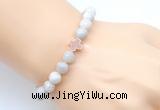 CGB9378 8mm, 10mm white crazy lace agate & cross hematite power beads bracelets
