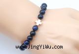CGB9397 8mm, 10mm blue tiger eye & cross hematite power beads bracelets