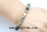 CGB9408 8mm, 10mm seaweed quartz & cross hematite power beads bracelets
