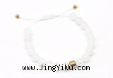 CGB9460 8mm, 10mm white jade & drum hematite adjustable bracelets